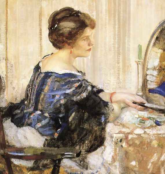 Woman in Blue Seated at a Dressing Table - view 1