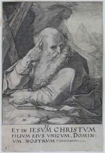 Christus, Die Zwolf Apostel Und Paulus by Hendrick Goltzius