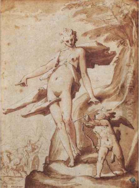 Venus Ordonnant A L'amour De Percer De Ses Fleches Le Coeur De Pluton - view 1
