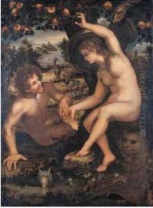 Adamo Ed Eva Nel Paradiso Terrestre by Hendrick Goltzius