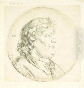 Bust Of A Man Witha Bulbous Noseetchingunframed15cm X 15cm
