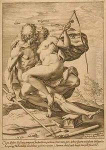 Labor. Diligentia. (arbeit Und Sorgfalt). by Hendrick Goltzius