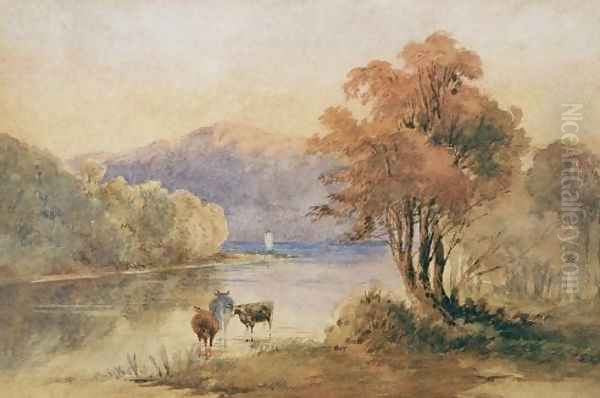 Cattle by River - view 1
