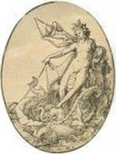 Two Chiaroscuro Woodcuts Depicting Neptune And Venus. Ca. 1590 by Hendrick Goltzius