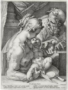 The Holy Family (hollstein 319; Strauss 281) by Hendrick Goltzius