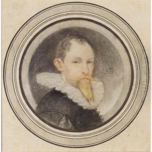 Self-portrait, Within A Drawn Circle by Hendrick Goltzius