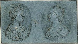 Study For A Pair Of Oval Portrait Medallions Of A Couple In Antique Attire Study For A Pair Of Oval Portrait Medallions Of A Couple In Antique Attire