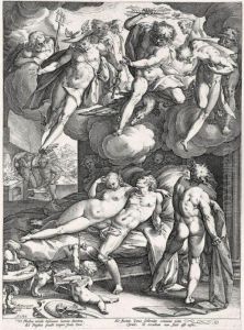 Mars And Venus Surprised By Vulcan (holl.137) by Hendrick Goltzius