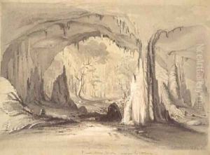 Burrangallong Cavern view from the entrance 1844