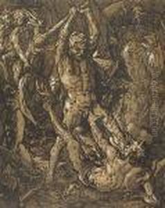 Hercules And Cacus by Hendrick Goltzius