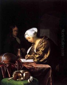 Woman Writing a Letter by Frans van Mieris