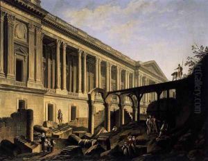 Clearing the Area in front of the Louvre Colonnade (1) c. 1760 by Pierre-Antoine de Machy