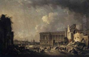 Clearing the Area in front of the Louvre Colonnade by Pierre-Antoine de Machy