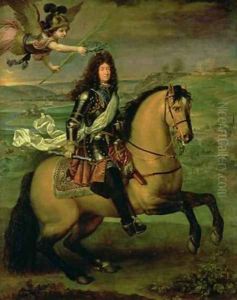 Equestrian Portrait of Louis XIV 1638-1715 Crowned by Victory 1692