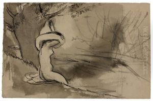 Baigneuse Se Deshabillant Au Bord De L'eau by Julio Gonzalez