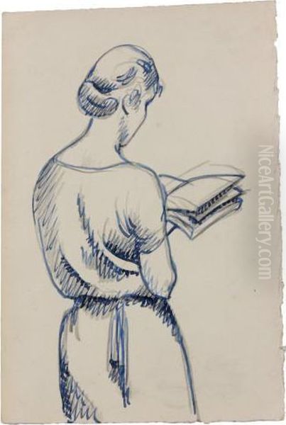 Femme Debout Lisant - view 1