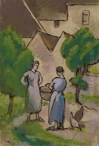 Paysannes Et Maisons by Julio Gonzalez