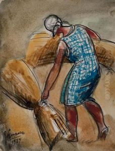 Femme Aux Gerbes De Ble by Julio Gonzalez