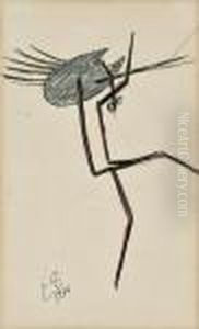 Firmada. Fechado 1934. 24x15 Cm by Julio Gonzalez