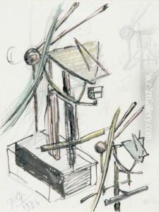 Deux Tetes (tetes Surrealistes) by Julio Gonzalez