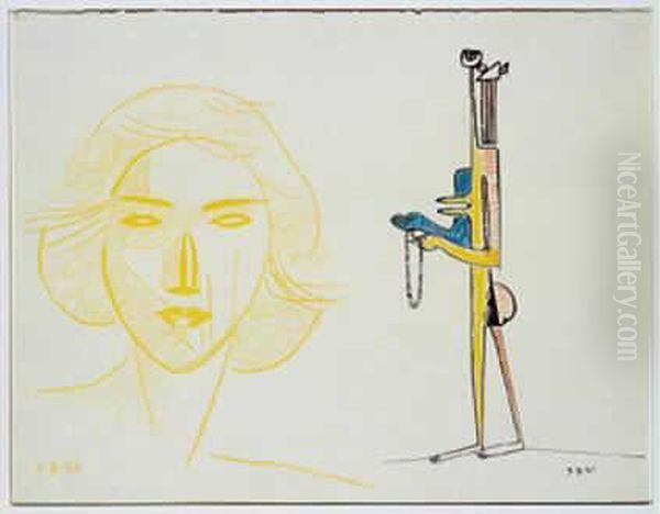 Femme Debout Et Portrait - view 1