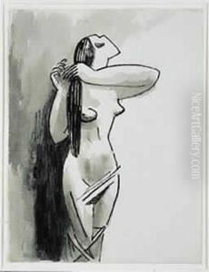 Nu Se Coiffant, Circa 1940-1941 by Julio Gonzalez