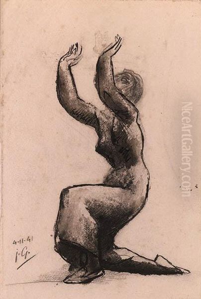 Femme A Genoux Implorant - view 1