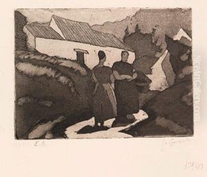 Deux Paysannes Au Bord Du Village by Julio Gonzalez