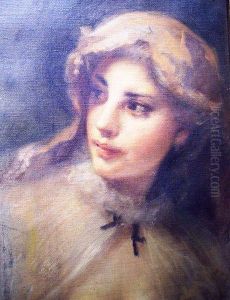 Young Lady
Head And Shoulders, Wearing A Lace Cap And Shawl by Frederick Goodall