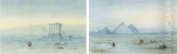 An Arab Encampment Before The Pyramids At Geza - view 1