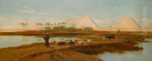 Goat Herder At Giza by Frederick Goodall