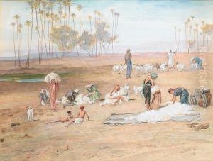 Sheep Shearing, Egypt by Frederick Goodall