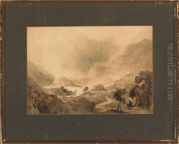 Travellers In A Highland Landscape - view 1
