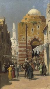 An Oriental Street Scene by Frederick Goodall