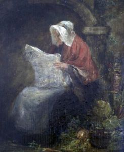 Vegetable Seller Reading A Newspaper