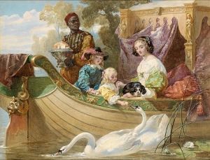 Queen Henrietta Maria And Her Children On The River