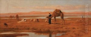 Bedouins Et Leur Troupeau