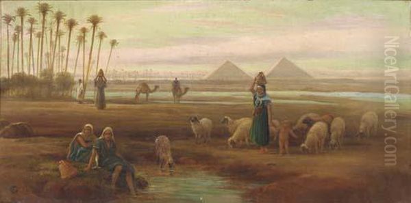 Sunset Over The Pyramids - view 1