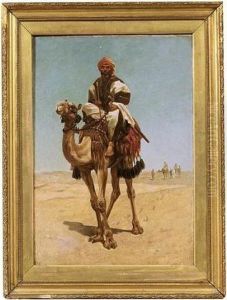 A Desert Scene With A Bedouin On A Camel by Frederick Goodall
