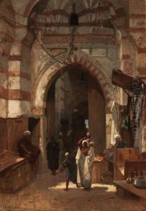 The Grand Bazaar, Cairo by Frederick Goodall