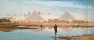The Ford To The Village Near The Pyramids by Frederick Goodall