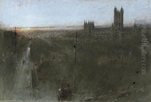 Sunset, Down The High Street, Canterbury - view 1