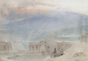 View Of Mount Etna From Thormina by Albert Goodwin