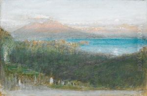 Morning Light, The Bay Of 
Naples, Signed Andinscribed, Watercolour And Bodycolour Heightened With 
Pen Andink