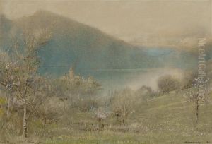 Lake Thun From Spiez by Albert Goodwin