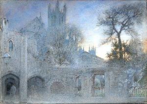The Dark Entry, Canterbury by Albert Goodwin
