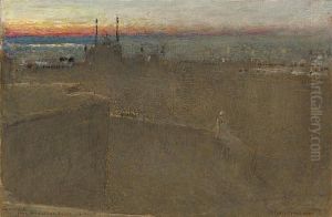 Sunset From Moqattam Hills, Cairo by Albert Goodwin