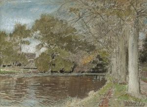 Signed 'albert Goodwin' (lower Right) And Inscribed 'autumn' (lowerleft) by Albert Goodwin