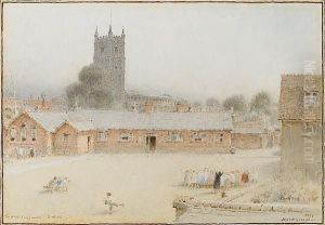 The School Playground, Dedham by Albert Goodwin