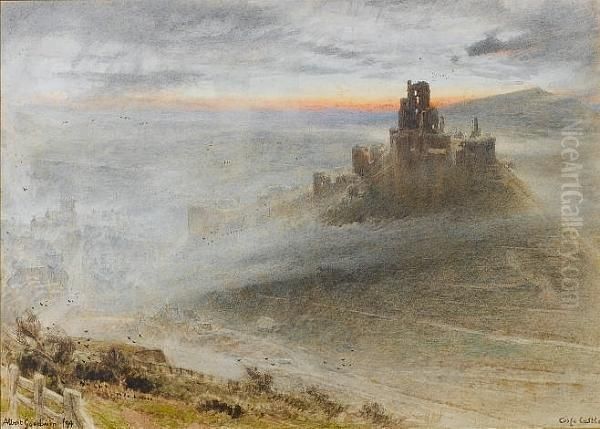 Corfe Castle At Dawn - view 1